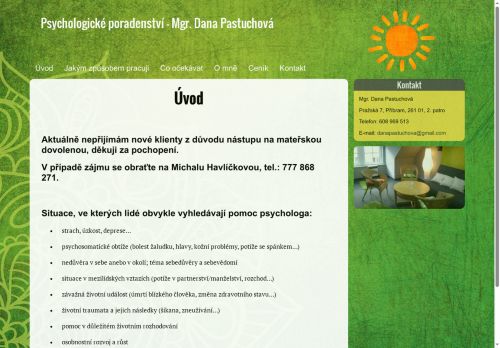 Zobrazit webové stránky Psychologické poradenství – Mgr. Dana Pastuchová