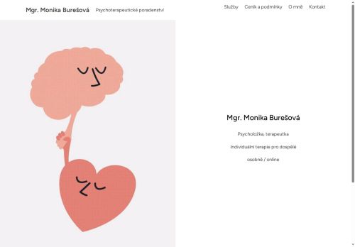 Zobrazit webové stránky Psychoterapeutické poradenství - Mgr. Monika Burešová