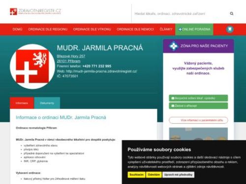 Praktický lékař pro dospělé - MUDr. Jarmila Pracná