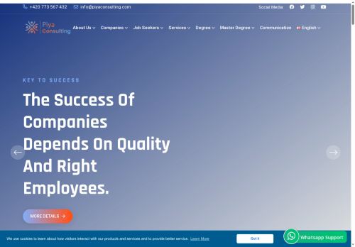 Webové stránky Piya Consulting s.r.o., Brno