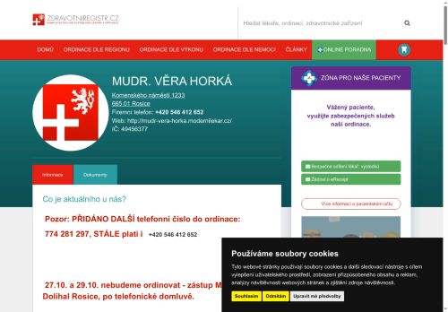 Zobrazit webové stránky Praktický lékař pro dospělé - MUDr. Věra Horká