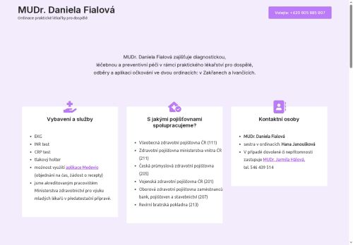 Zobrazit webové stránky Praktický lékař pro dospělé - MUDr. Daniela Fialová