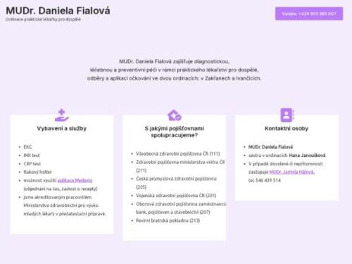 Praktický lékař pro dospělé - MUDr. Daniela Fialová