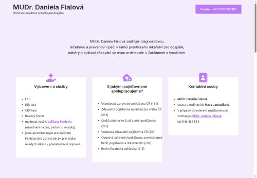 Zobrazit webové stránky Praktický lékař pro dospělé Ganesha Medical s.r.o. - MUDr. Daniela Fialová