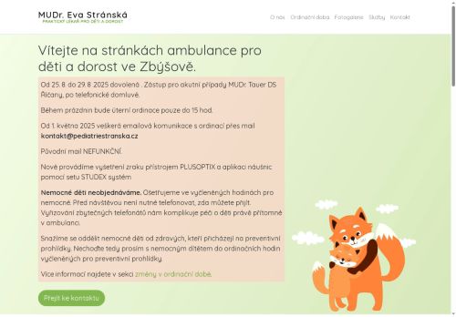 Zobrazit webové stránky Praktický lékař pro děti a dorost - MUDr. Eva Stránská