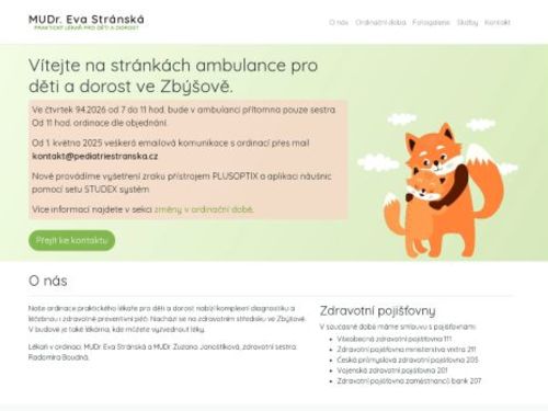 Praktický lékař pro děti a dorost - MUDr. Eva Stránská