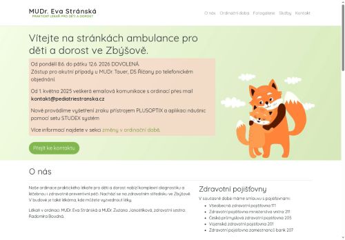 Zobrazit webové stránky Praktický lékař pro děti a dorost - MUDr. Eva Stránská