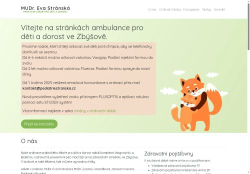 Zobrazit webové stránky Praktický lékař pro děti a dorost - MUDr. Eva Stránská