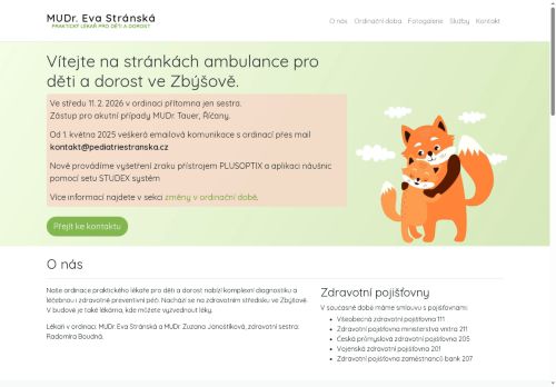 Zobrazit webové stránky Praktický lékař pro děti a dorost - MUDr. Eva Stránská