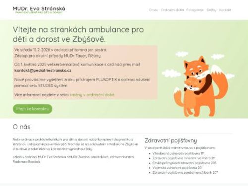 Praktický lékař pro děti a dorost - MUDr. Eva Stránská