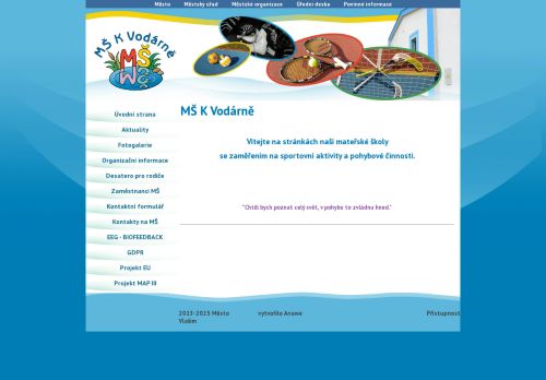 Zobrazit webové stránky Mateřská škola K Vodárně Vlašim