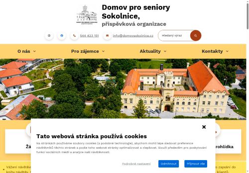 Webové stránky Domov pro seniory Sokolnice, příspěvková organizace, Sokolnice