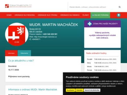 Neurologická ambulance - MUDr. Martin Macháček