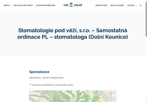 Zobrazit webové stránky Zubní ordinace Stomatologie pod věží -  MDDr. Jaromír Zapletal