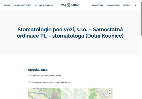 Zobrazit webové stránky Zubní ordinace Stomatologie pod věží -  MDDr. Jaromír Zapletal
