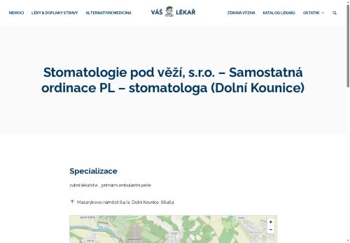 Zobrazit webové stránky Zubní ordinace Stomatologie pod věží -  MDDr. Jaromír Zapletal