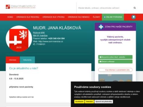 Oční ambulance - MUDr. Jana Klásková
