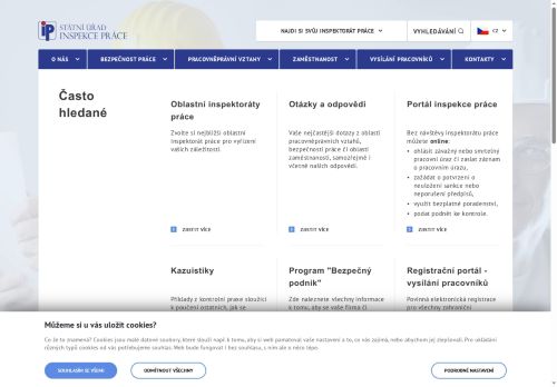 Webové stránky Státní úřad inspekce práce, Plzeň