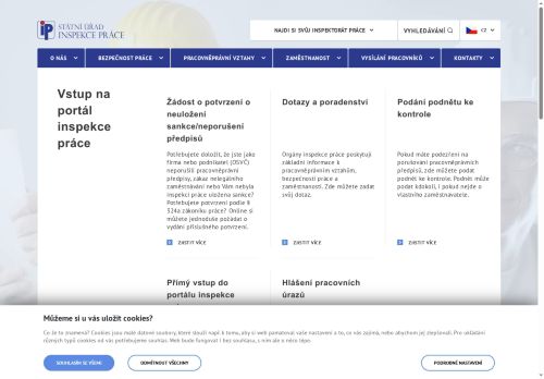 Webové stránky Státní úřad inspekce práce, Plzeň