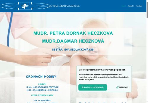 Zobrazit webové stránky Praktický lékař pro děti a dorost - MUDr. Petra Dorňák Heczková, MUDr. Dagmar Heczková