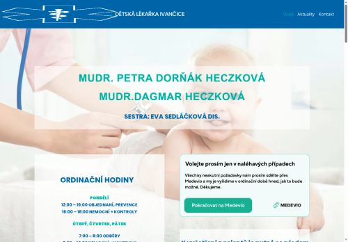 Zobrazit webové stránky Praktický lékař pro děti a dorost - MUDr. Petra Dorňák Heczková, MUDr. Dagmar Heczková
