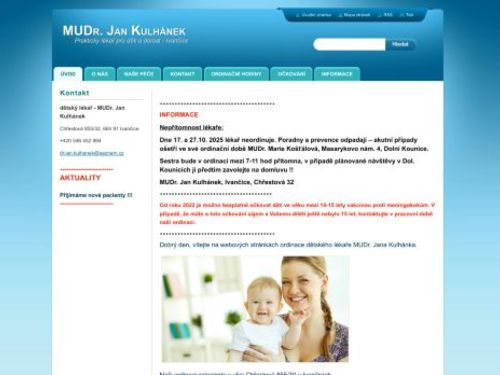 Praktický lékař pro děti a dorost - MUDr. Jan Kulhánek