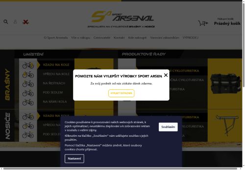 Webové stránky Sport Arsenal s.r.o., Lysá nad Labem
