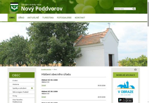 Zobrazit webové stránky Obecní úřad Nový Poddvorov
