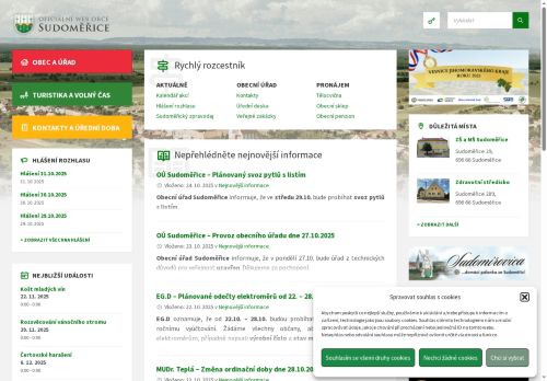 Zobrazit webové stránky Obecní úřad Sudoměřice