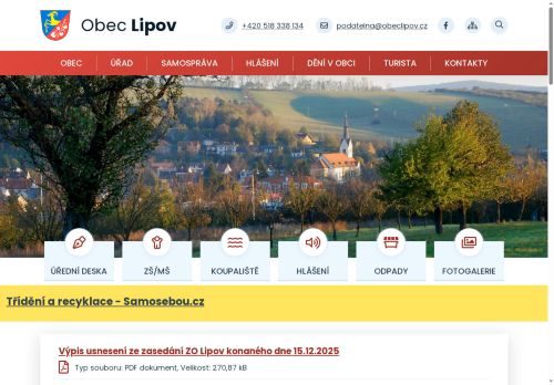 Zobrazit webové stránky Obecní úřad Lipov