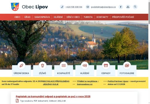Zobrazit webové stránky Obecní úřad Lipov