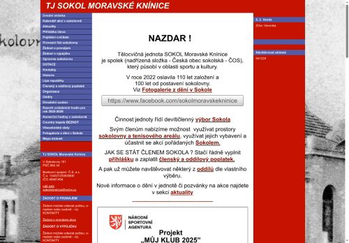 Zobrazit webové stránky TJ SOKOL Moravské Knínice