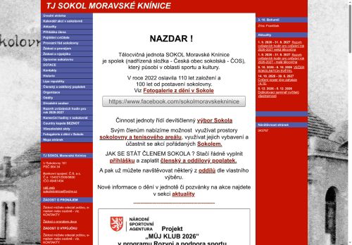 Zobrazit webové stránky TJ SOKOL Moravské Knínice