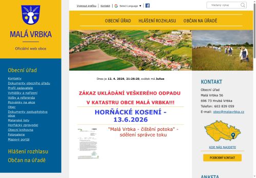 Zobrazit webové stránky Obecní úřad Malá Vrbka
