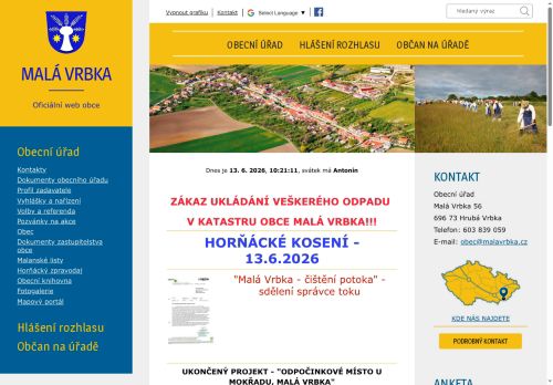 Zobrazit webové stránky Obecní úřad Malá Vrbka