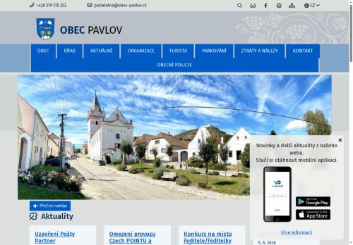 Zobrazit webové stránky Obecní úřad Pavlov