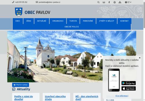 Zobrazit webové stránky Obecní úřad Pavlov