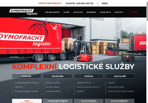 Webové stránky Dymofracht CZ, s.r.o., Nymburk