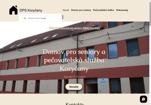 Webové stránky Domov pro seniory Koryčany, Koryčany