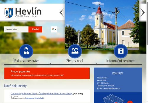 Zobrazit webové stránky Obecní úřad Hevlín