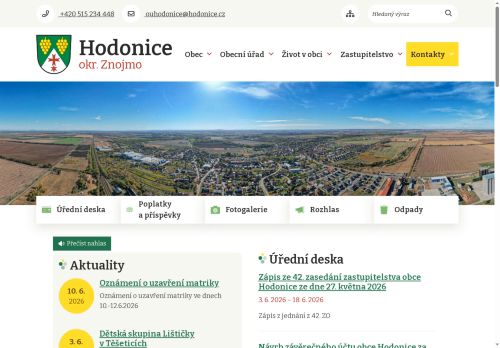 Zobrazit webové stránky Obecní úřad Hodonice