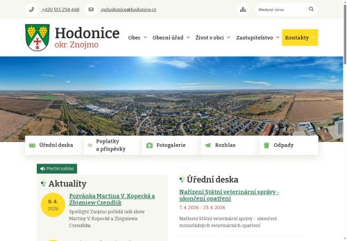 Zobrazit webové stránky Obecní úřad Hodonice