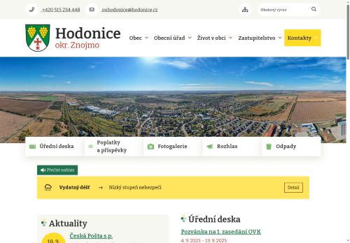 Zobrazit webové stránky Obecní úřad Hodonice