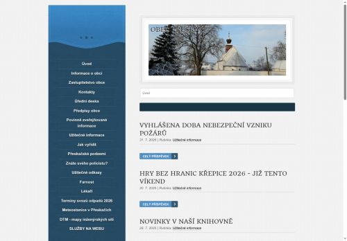 Zobrazit webové stránky Obecní úřad Přeskače