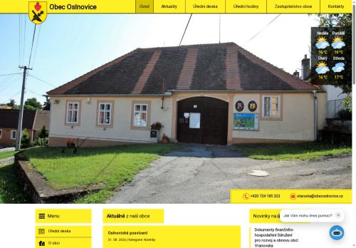 Zobrazit webové stránky Obecní úřad Oslnovice