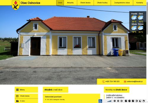 Zobrazit webové stránky Obecní úřad Oslnovice