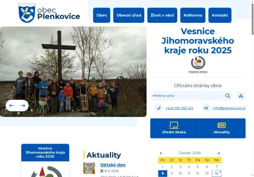 Webové stránky Obec Plenkovice, Plenkovice