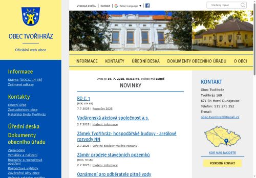 Zobrazit webové stránky Obecní úřad Tvořihráz