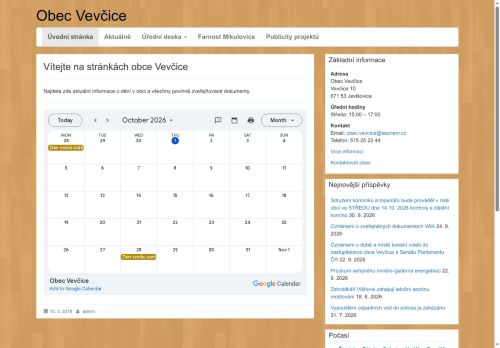 Zobrazit webové stránky Obecní úřad Vevčice