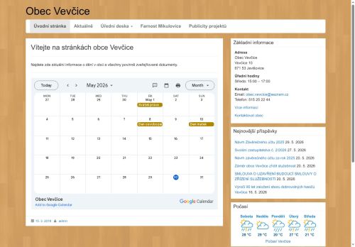 Zobrazit webové stránky Obecní úřad Vevčice